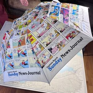 Vintage 1996 Daytona Beach Sunday News Journal Comic Print Umbrella